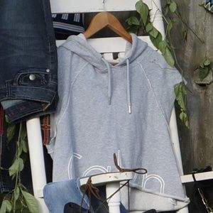 Grey Cropped Hoodie Calvin Klein